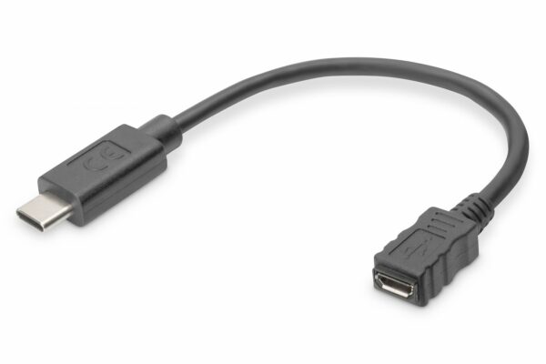 DIGITUS Cavo adattatore USB Type-C - Type-C - Micro B - 0,15 m - USB C - Micro-USB B - Nero